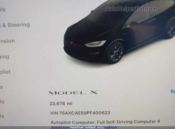 7SAXCAE59PF400623 2023 TESLA MODEL X Black Vista de los asientos traseros