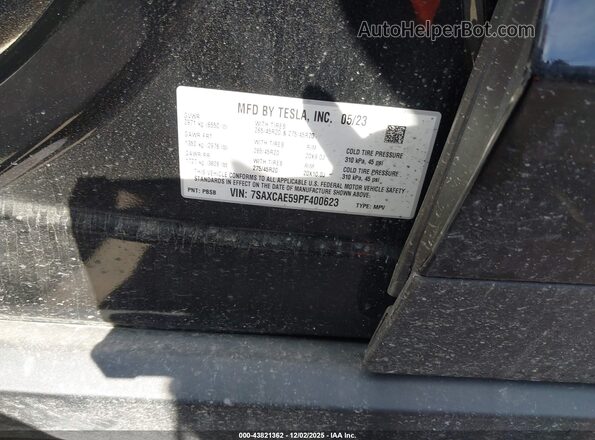 7SAXCAE59PF400623 2023 TESLA MODEL X Black Vista del compartimento del motor