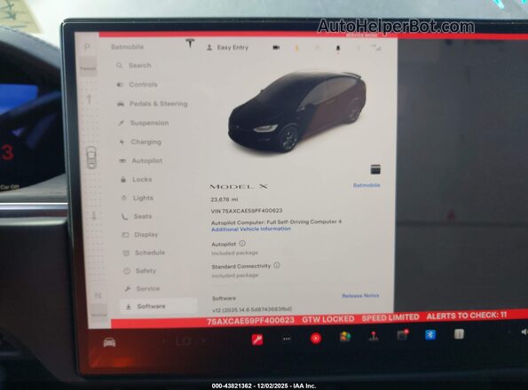 7SAXCAE59PF400623 2023 TESLA MODEL X Black 