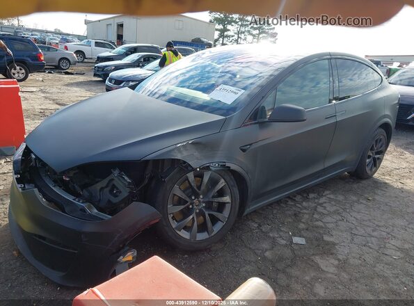 7SAXCBE57RF436576 2024 TESLA MODEL X Black Առջևի ձախ երեք քառորդ տեսարան