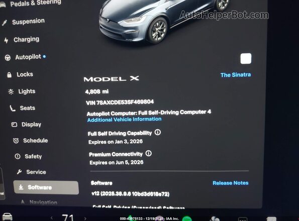7SAXCDE53SF469804 2025 TESLA MODEL X Black Vista de los asientos traseros