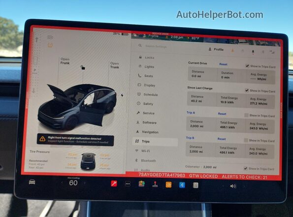7SAYGDED7TA417963 2026 TESLA MODEL Gray Սարքավորումների վահանակի տեսք