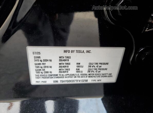 7SAYGDED7TF413298 2026 TESLA MODEL Черный 