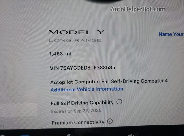 7SAYGDED8TF383535 2026 TESLA MODEL Черный 