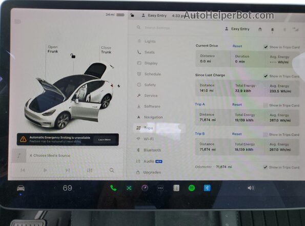 7SAYGDEE0NF309229 2022 TESLA MODEL Белый Вид щитка приборов