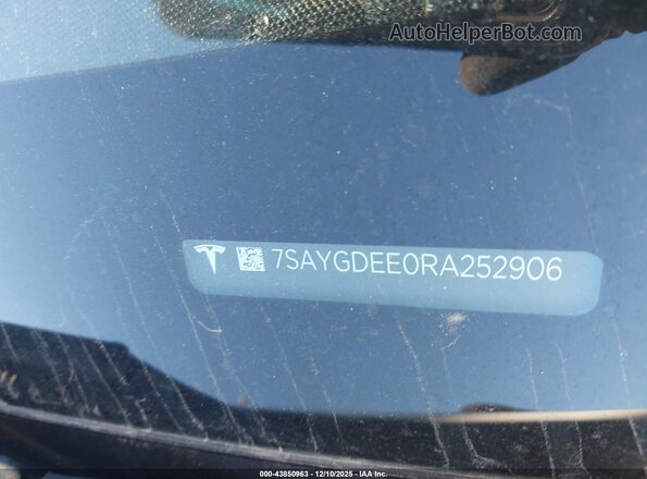 7SAYGDEE0RA252906 2024 TESLA MODEL Y Белый Вид подкапотного пространства