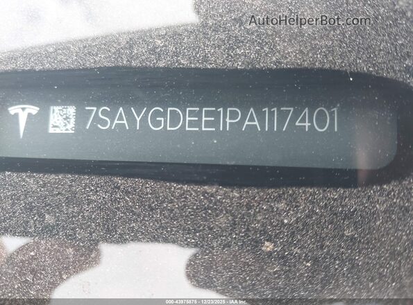 7SAYGDEE1PA117401 2023 TESLA MODEL Y White Widok komory silnika