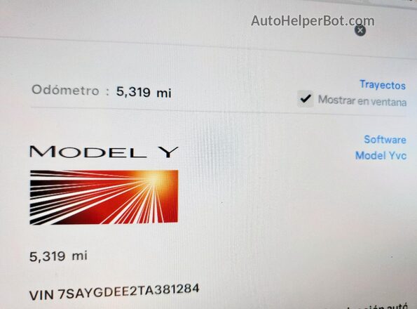 7SAYGDEE2TA381284 2026 TESLA MODEL Y Gray Սարքավորումների վահանակի տեսք