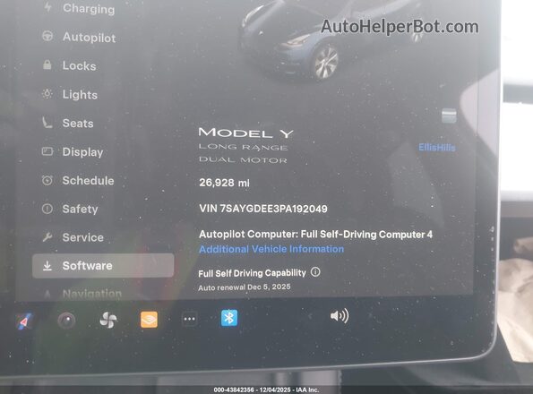 7SAYGDEE3PA192049 2023 TESLA MODEL Y Blue Հետևի նստատեղերի տեսք