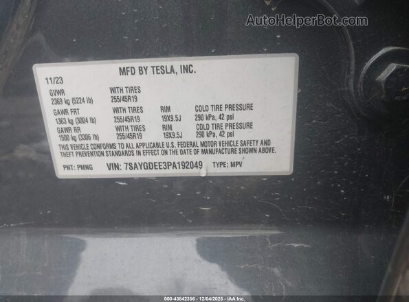 7SAYGDEE3PA192049 2023 TESLA MODEL Y Blue Շարժիչի բաժամունքի տեսք