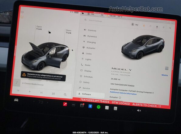 7SAYGDEE3PF754504 2023 TESLA MODEL Y Gray Вид задніх сидінь
