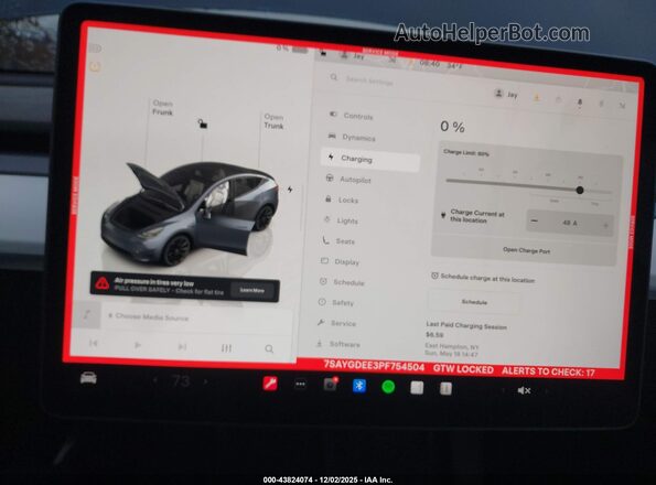 7SAYGDEE3PF754504 2023 TESLA MODEL Y Gray 
