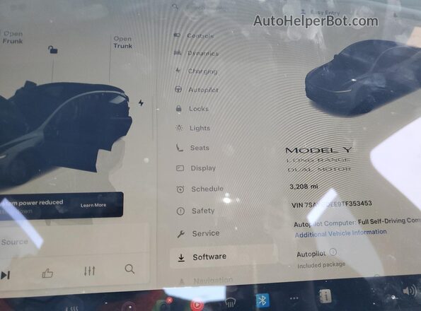 7SAYGDEE9TF353453 2026 TESLA MODEL Gray Widok zestawu wskaźników