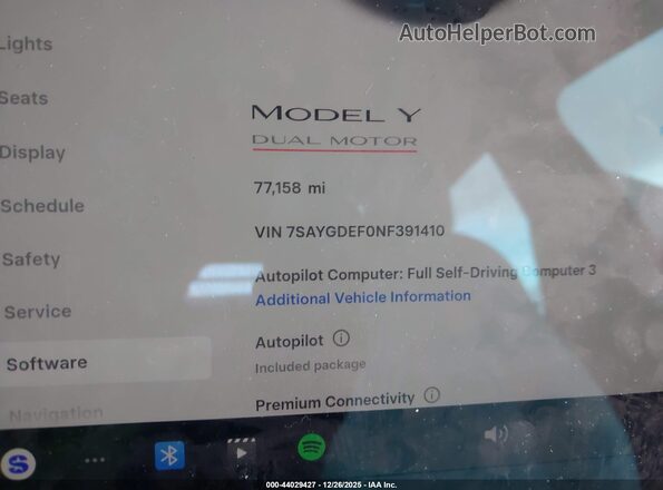 7SAYGDEF0NF391410 2022 TESLA MODEL Y Red Հետևի նստատեղերի տեսք