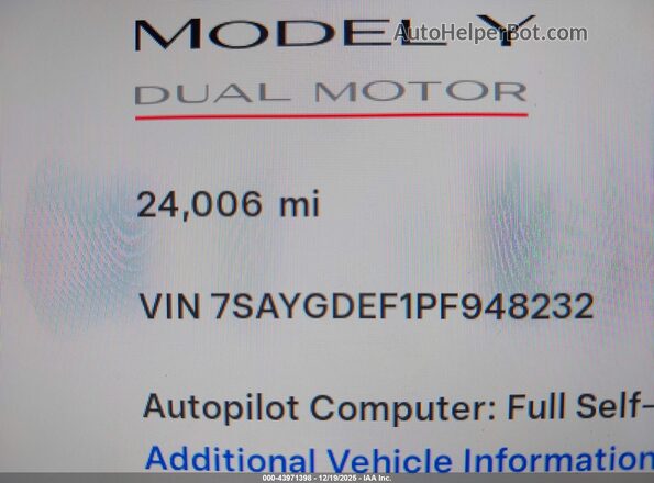7SAYGDEF1PF948232 2023 TESLA MODEL Y Purple 