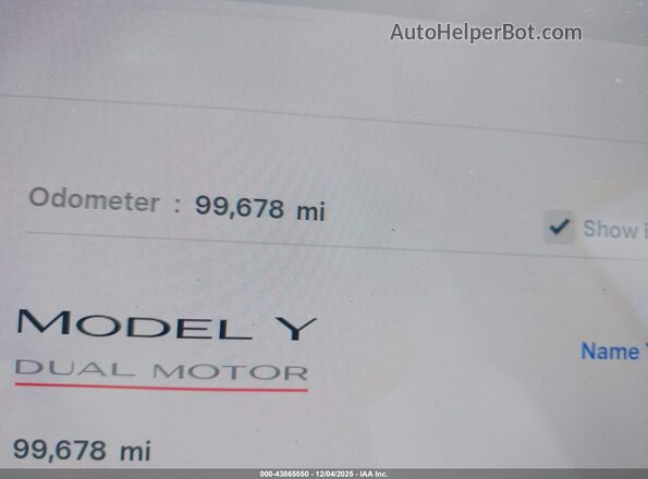 7SAYGDEF5NF377146 2022 TESLA MODEL Y Red 