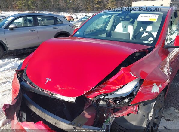 7SAYGDEF5NF377146 2022 TESLA MODEL Y Red Вид ззаду