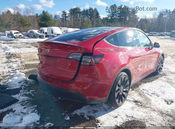 7SAYGDEF5NF377146 2022 TESLA MODEL Y Red Задня права чверть