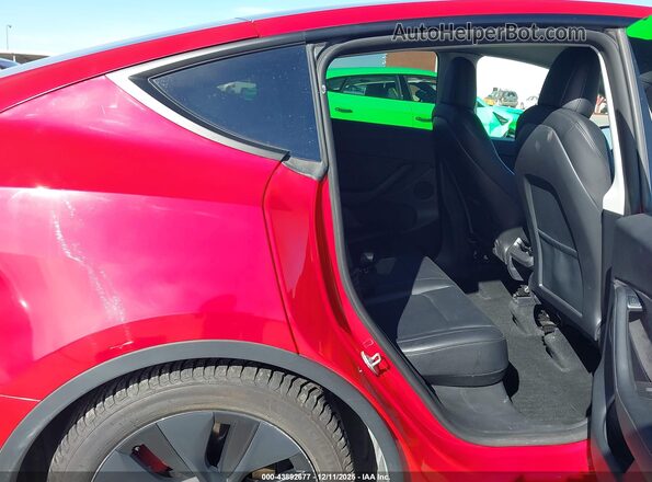 7SAYGDEF6NF466420 2022 TESLA MODEL Y Red Vista de la etiqueta del VIN