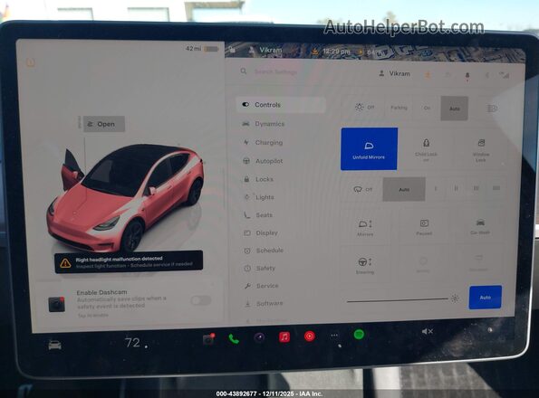 7SAYGDEF6NF466420 2022 TESLA MODEL Y Red 