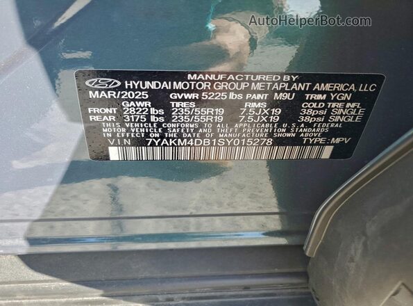 7YAKM4DB1SY015278 2025 HYUNDAI IONIQ Teal 