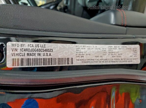 1C4RDJDG6SC546523 2025 DODGE DURANGO Black 