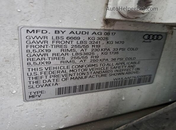 WA1LAAF74JD008739 2018 AUDI Q7 White 
