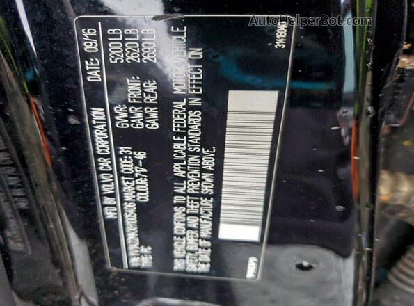 YV1A22MKXH1005406 2017 VOLVO S90 Черный 