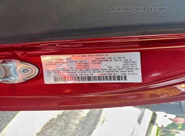 JM1NDAD73J0200475 2018 MAZDA MX-5 Red Vista interior trasera