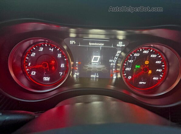 2C3CDXCT2KH578605 2019 DODGE CHARGER Black Вид щитка приладів