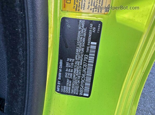 WBS4Y9C56JAC87793 2018 BMW M4 Green 