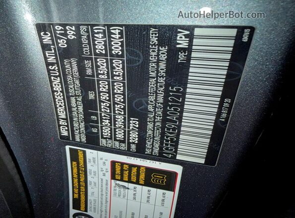 4JGFF5KE9LA051215 2020 MERCEDES-BENZ GLS-CLASS Угольный 