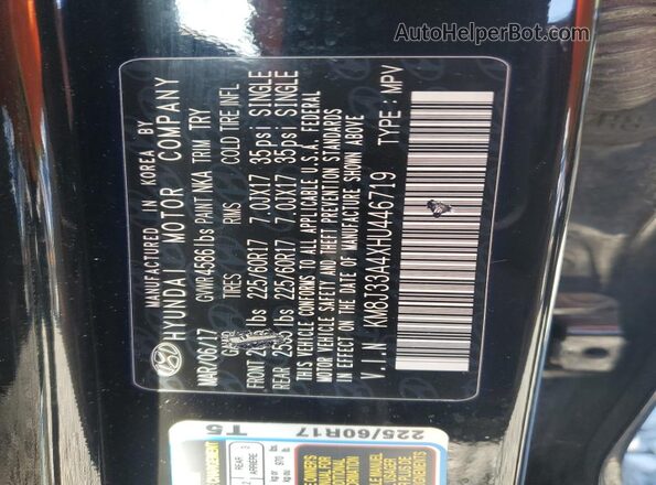 XM8J33A4XHU446719 2017 HYUNDAI TUSCON Черный 
