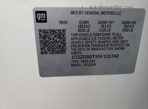 1G1ZD5ST5SF131742 2025 CHEVROLET MALIBU White Вид підкапотного простору