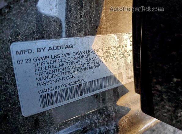 WAUGUDGY9RA009306 2024 AUDI OTHER Black VIN sticker view