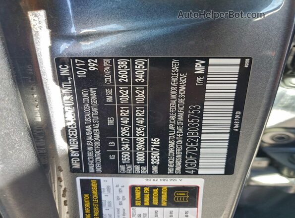 4JGDF7DE2JB035753 2018 MERCEDES-BENZ GLS-CLASS Gray 