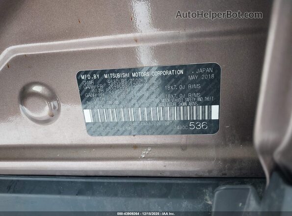 JA4AT4AA3JZ068987 2018 MITSUBISHI ECLIPSE CROSS Brown Widok komory silnika