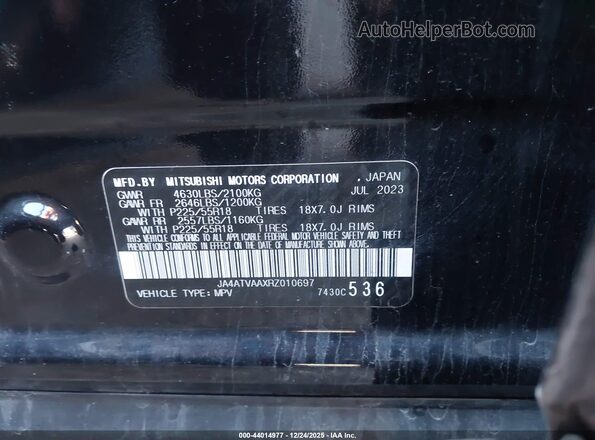 JA4ATVAAXRZ010697 2024 MITSUBISHI ECLIPSE CROSS Черный Вид подкапотного пространства