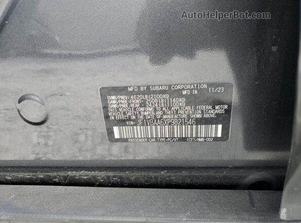 JF1VBAA6XP9821546 2023 SUBARU WRX Серый Вид подкапотного пространства