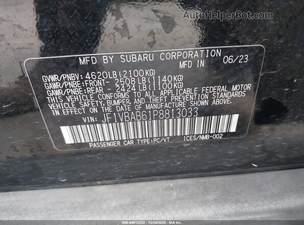 JF1VBAB61P8813033 2023 SUBARU WRX Black Engine compartment view