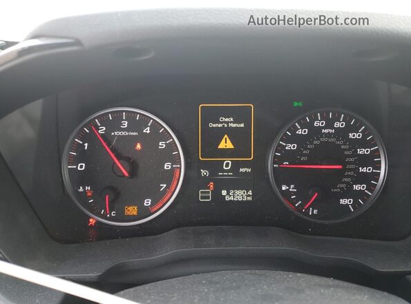 JF1VBAF64N9010783 2022 SUBARU WRX White Instrument cluster view
