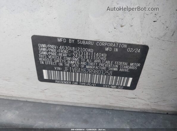 JF1VBAY62R9803258 2024 SUBARU WRX White 