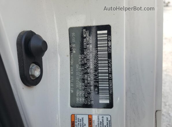 JF1ZCAC12G9602841 2016 SUBARU BRZ White Widok naklejki z numerem VIN