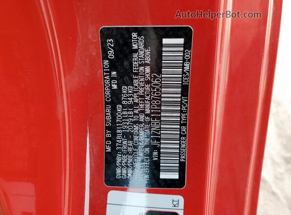 JF1ZNBF11P8765062 2023 TOYOTA GR Red Widok komory silnika