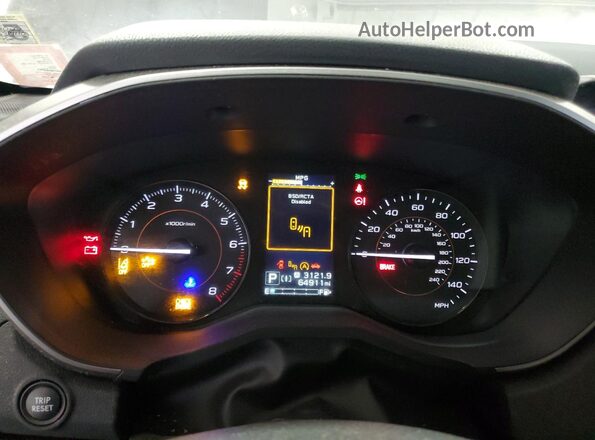 JF2GTAEC5LH242885 2020 SUBARU CROSSTREK Gray Вид щитка приладів