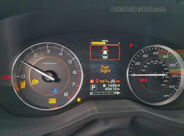 JF2GTHNC1MH386606 2021 SUBARU CROSSTREK White Widok zestawu wskaźników