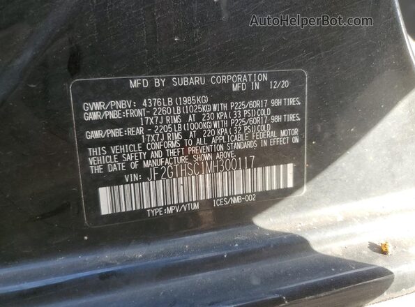 JF2GTHSC1MH300117 2021 SUBARU CROSSTREK Black VIN კოდის სტიკერის ხედი