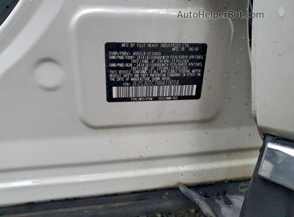 JF2SJGTC7HH419014 2017 SUBARU FORESTER2. White Vista de la etiqueta del VIN