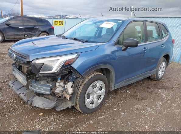 JF2SKAAC8NH490442 2022 SUBARU FORESTER Blue Передня ліва чверть