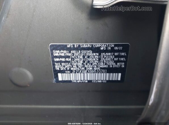 JF2SKAMC6NH510781 2022 SUBARU FORESTER Green Vista del compartimento del motor